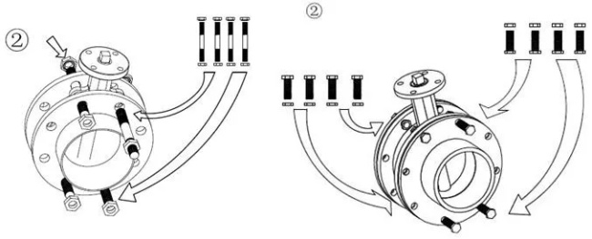 開(kāi)關(guān)型電動(dòng)蝶閥安裝示意圖